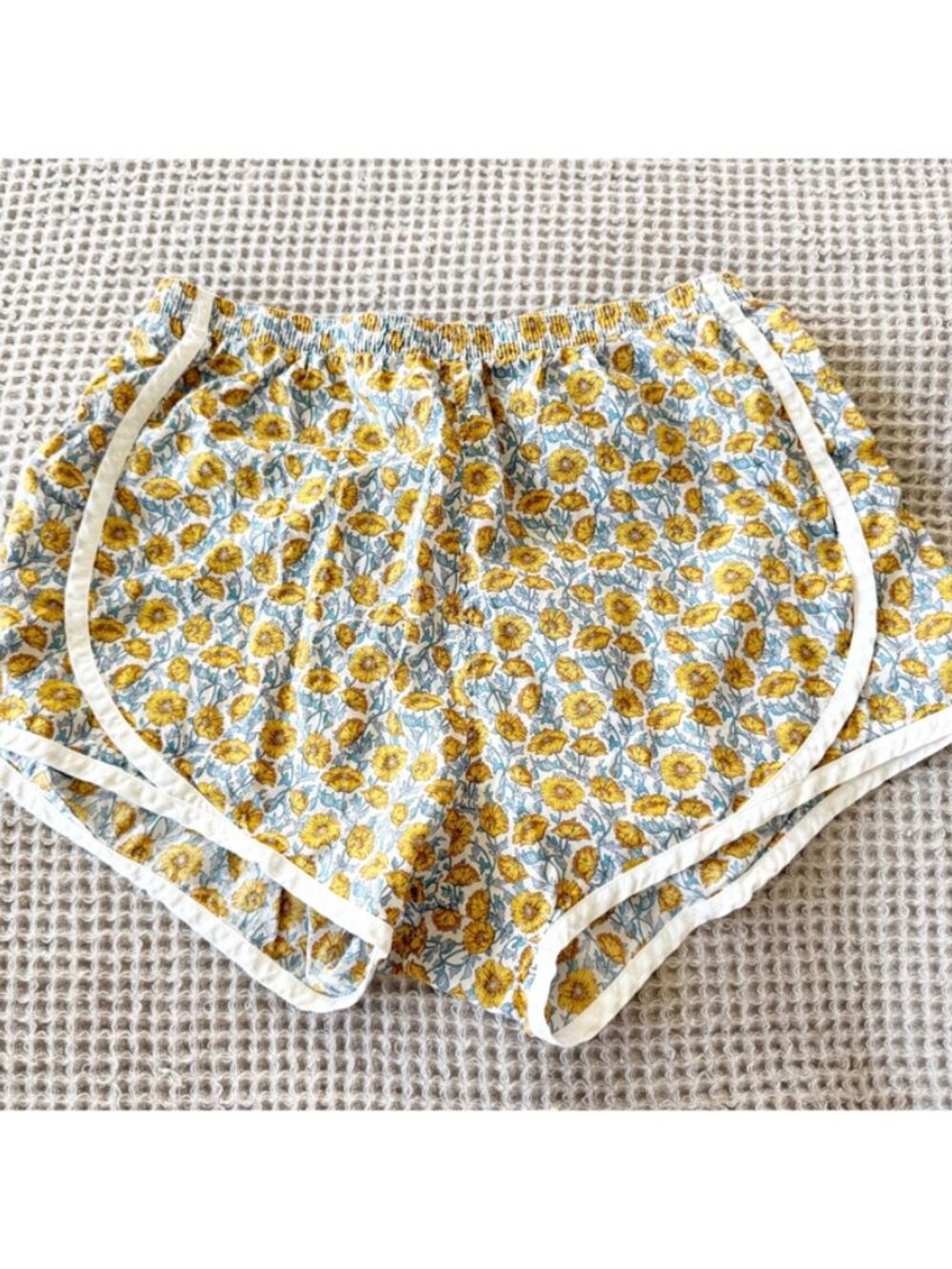 ANN MASHBURN TRACK SHORT Yellow Floral Liberty Fabric M